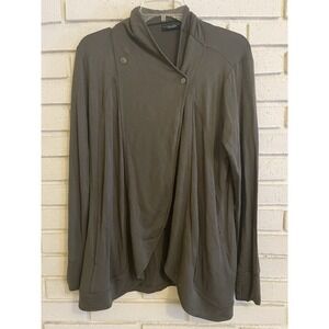 Susan Graver Weekend Cross Front Snap Close‎ Green Jacket Size Small